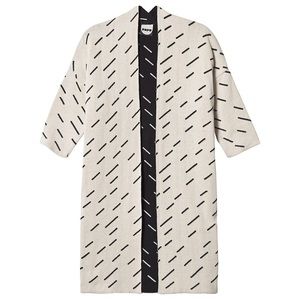 PAPU Organics (EUC) 5-6Y Windy Day Knit Long Sweater Cardigan Cream and Black